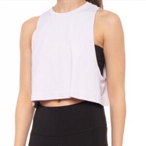 A by Avocado “Go-To Tank” Cropped Workout Tank in Mauve/Light Pink Size M